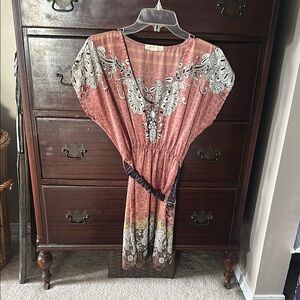 Forever 21 Paisley Maxi Dress - Pink and Cream